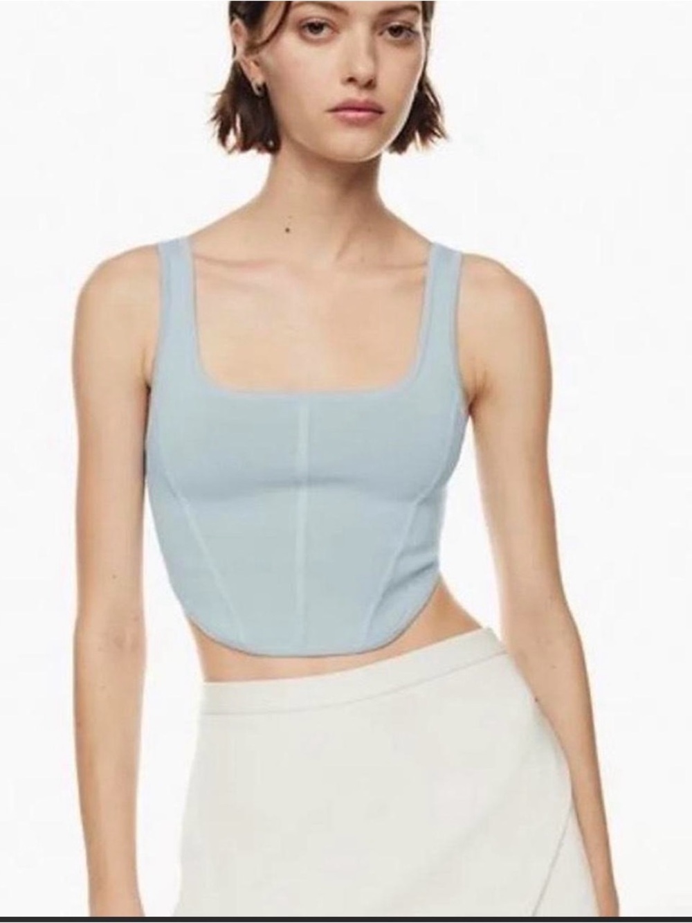 Light Blue Square Neck Crop Top - Aritzia
